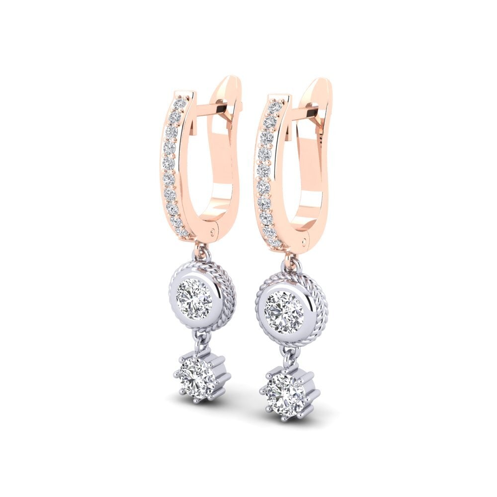 18ct Rose & White Gold Women's Earring Cichus