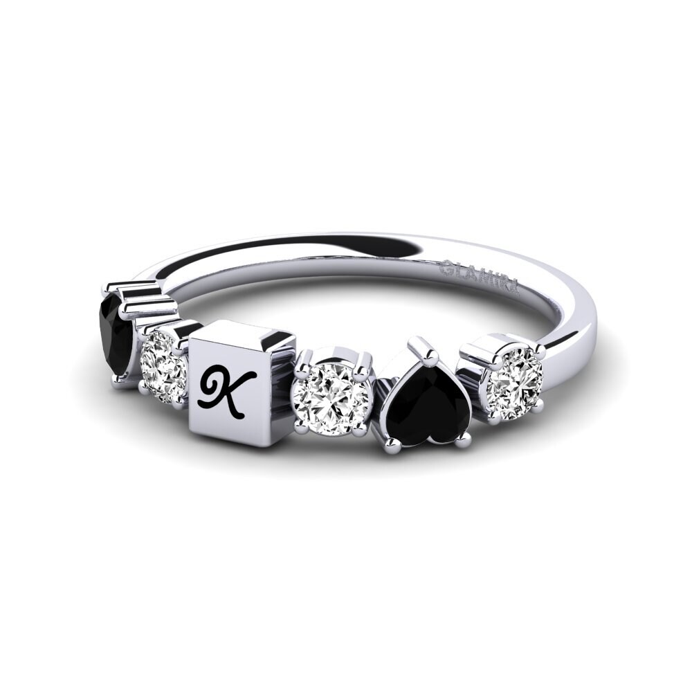 Palladium 950 Schwarzer Onyx Ringe Ciera