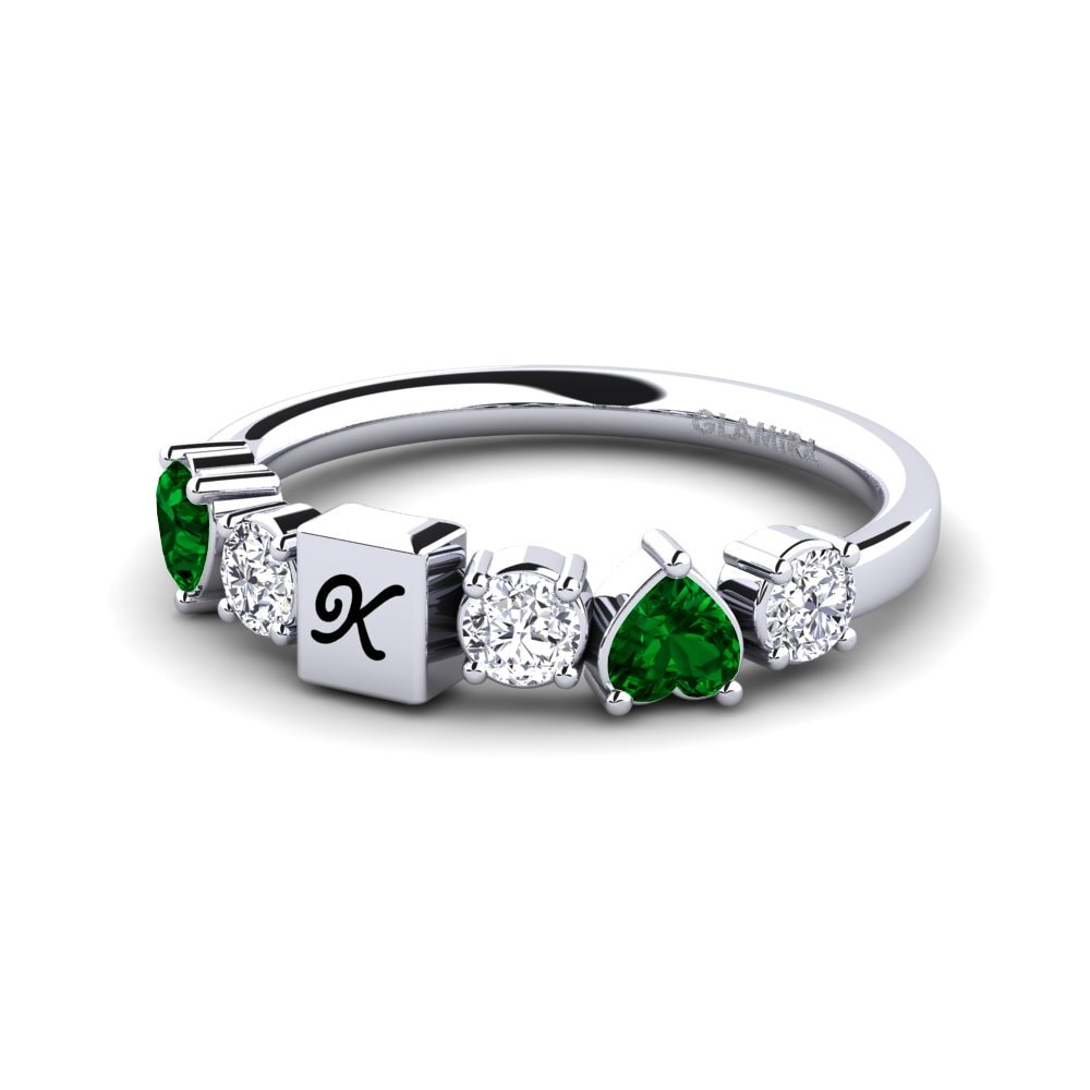 Heart Green Zirconia Ring Ciera