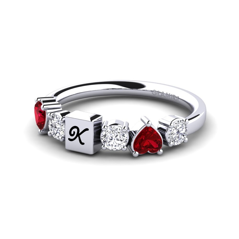 Palladium 950 Roter Zirkonia Ringe Ciera
