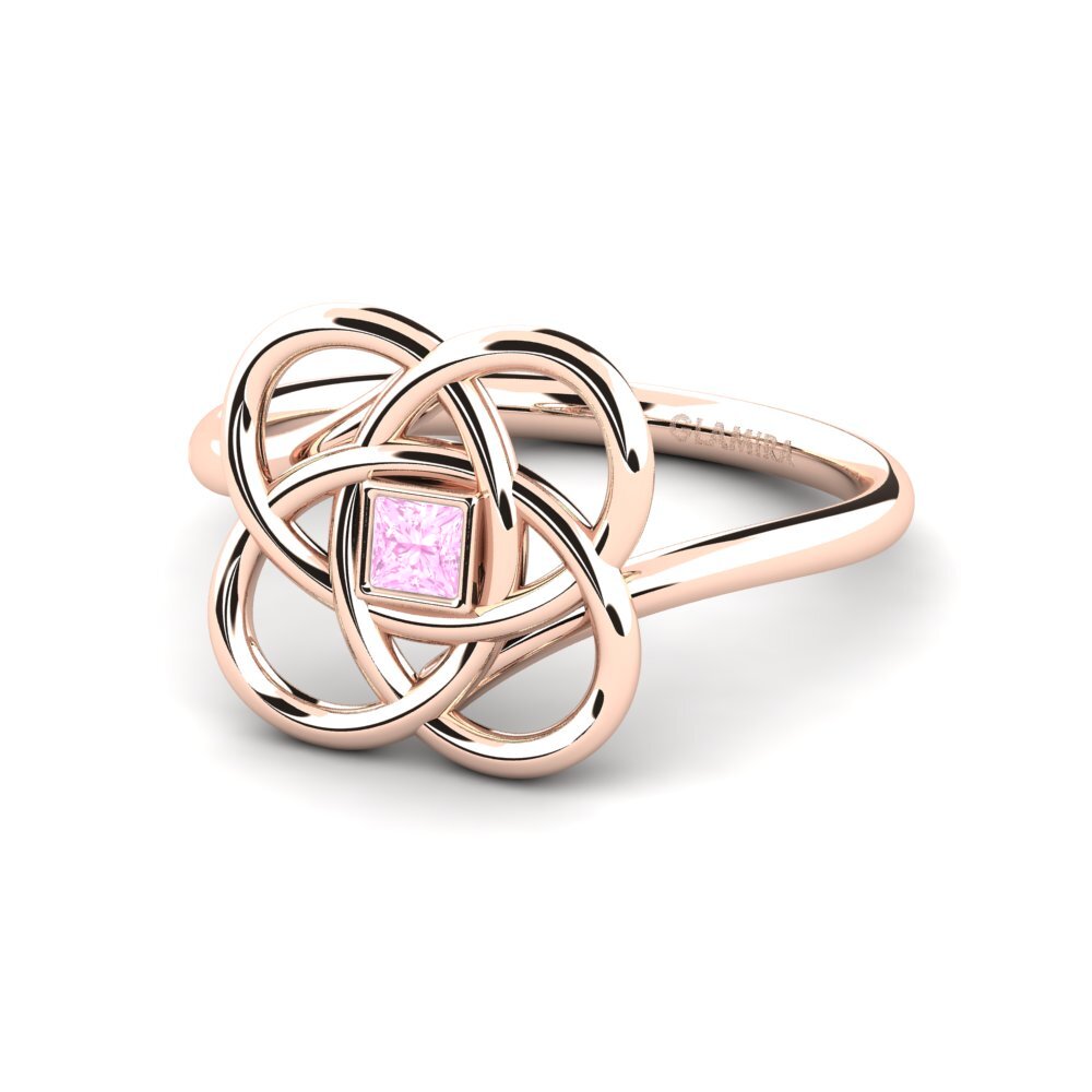 Princesa Zafiro Rosado Anillo Cilibmo