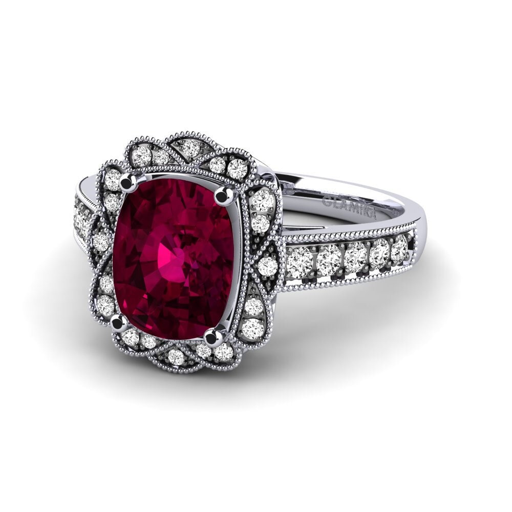 Granate Rhodolite Anillo de compromiso Cindi