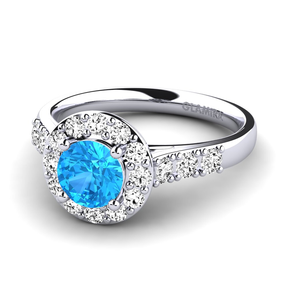 Blue Topaz Engagement Ring Cindy