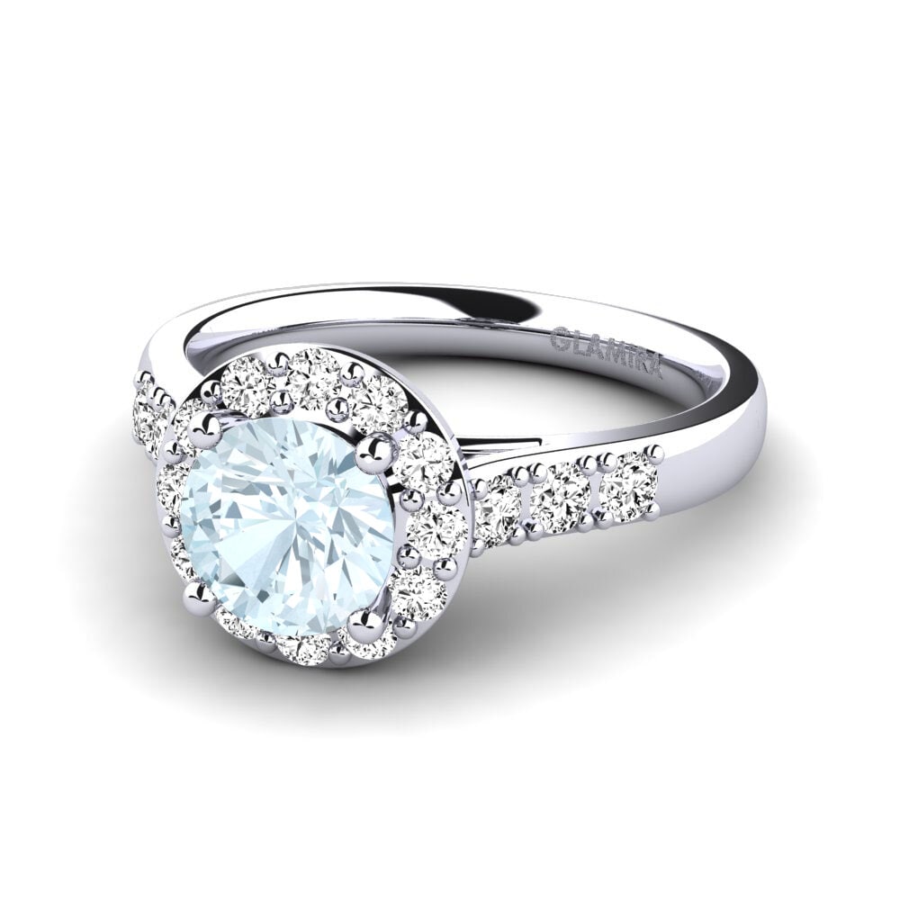 Aguamarina Anillo de compromiso Cindy 1.0 crt