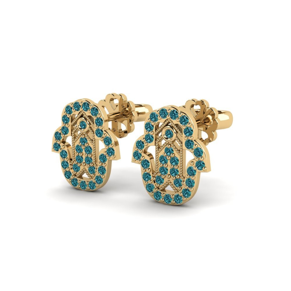 Diamant Bleu Boucle d'oreille femme Cineres