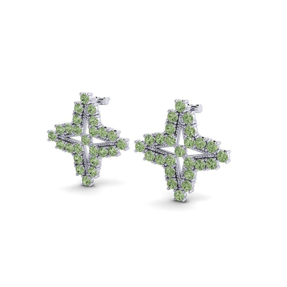 Diamant Vert Boucle d'oreille femme Cinnard