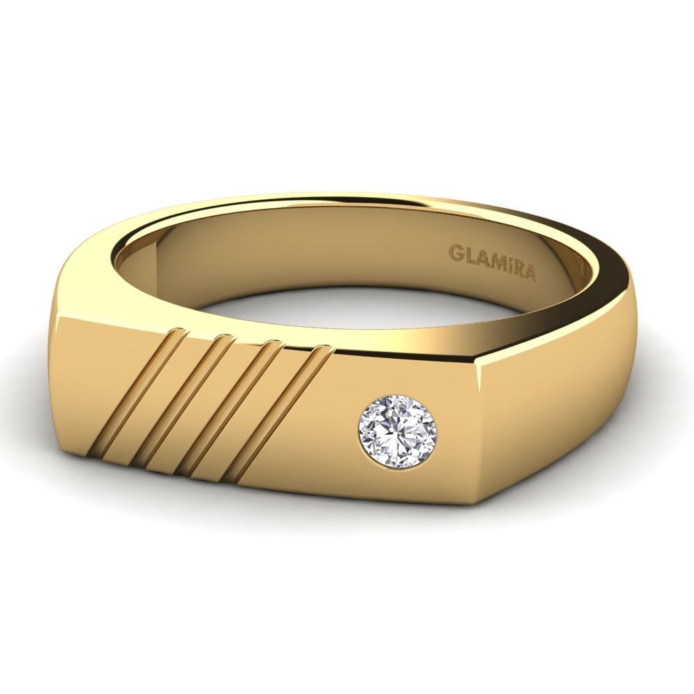 18ct Yellow Gold Diamond Men's Ring Ciprian