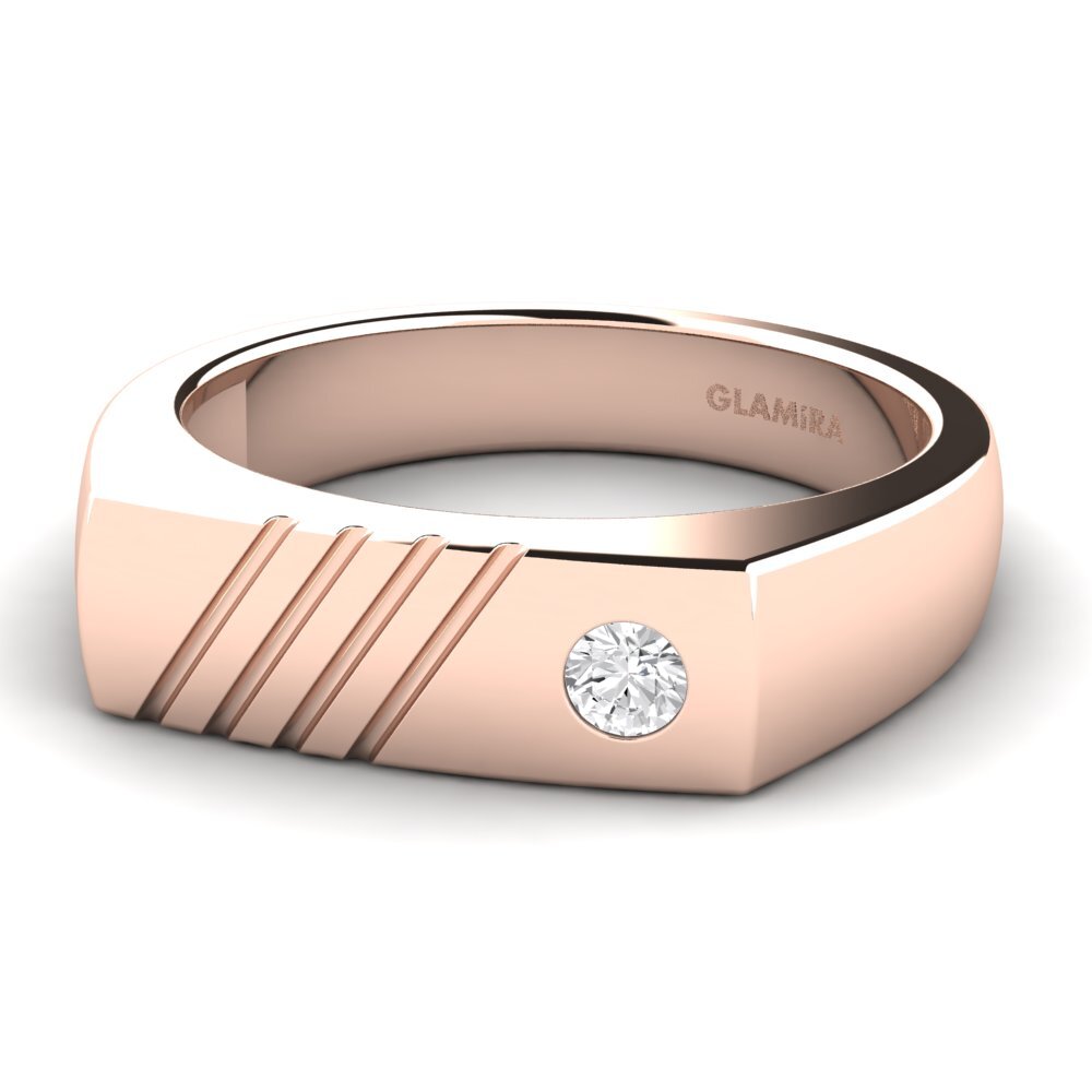 14ct Rose Gold White sapphire Men's Ring Ciprian