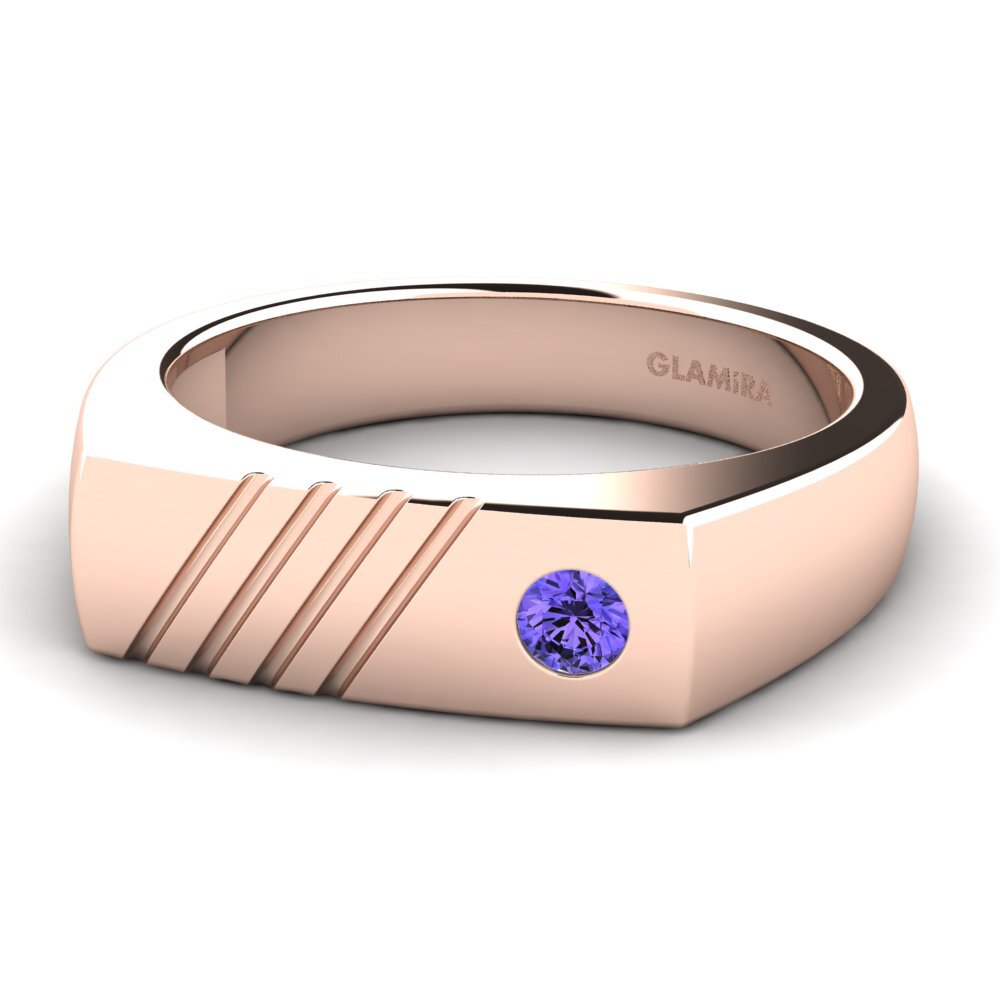 Oro Rosso 375 Tanzanite Anello da uomo Ciprian
