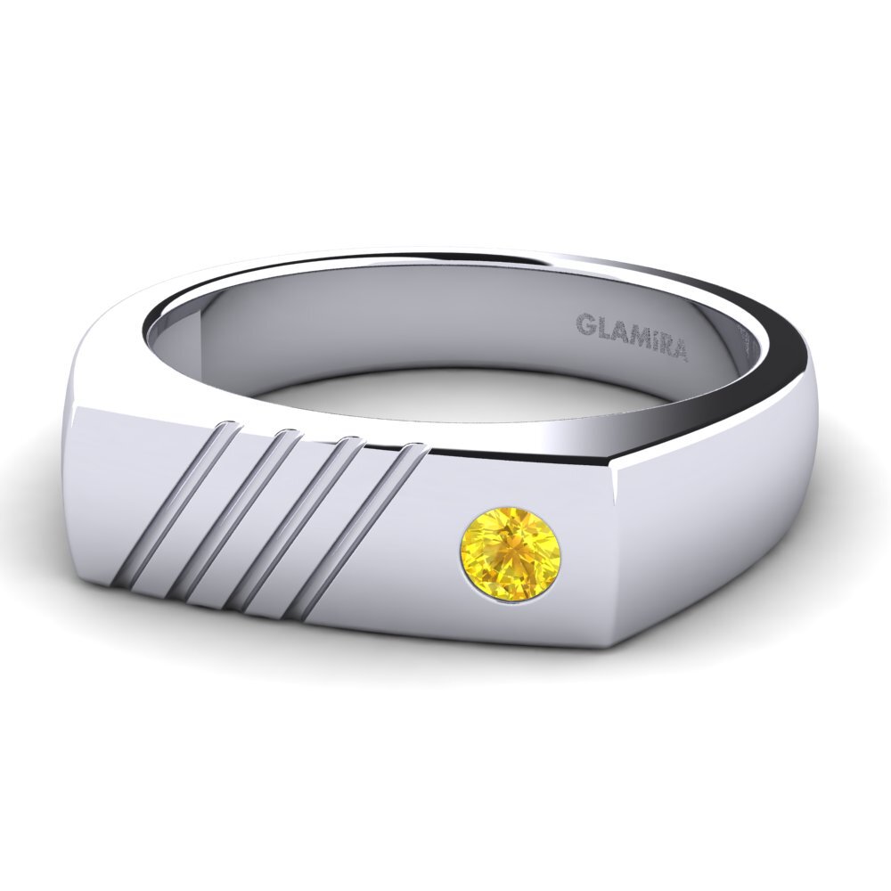 Zafiro amarillo Anillo de Hombre Ciprian
