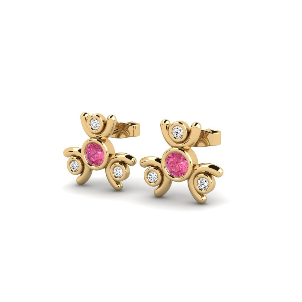 Pink Tourmaline Women's Earring Circles