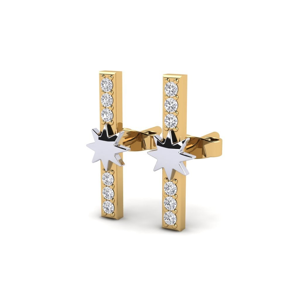 14ct Yellow & White Gold Women's Earring Cirino