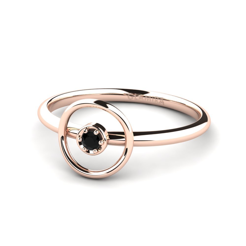 14ct Rose Gold Black Onyx Engagement Ring Cirrus