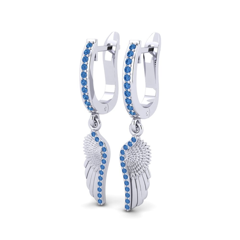 Donker Blauwe Zirkoon Dames Oorbellen Ciseaux