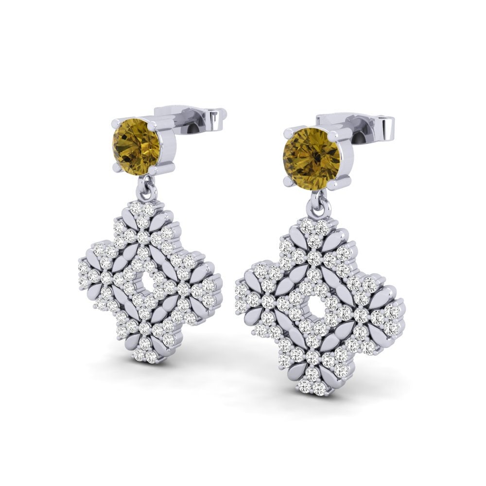 Đá Zircon Nâu Bông tai nữ Citere