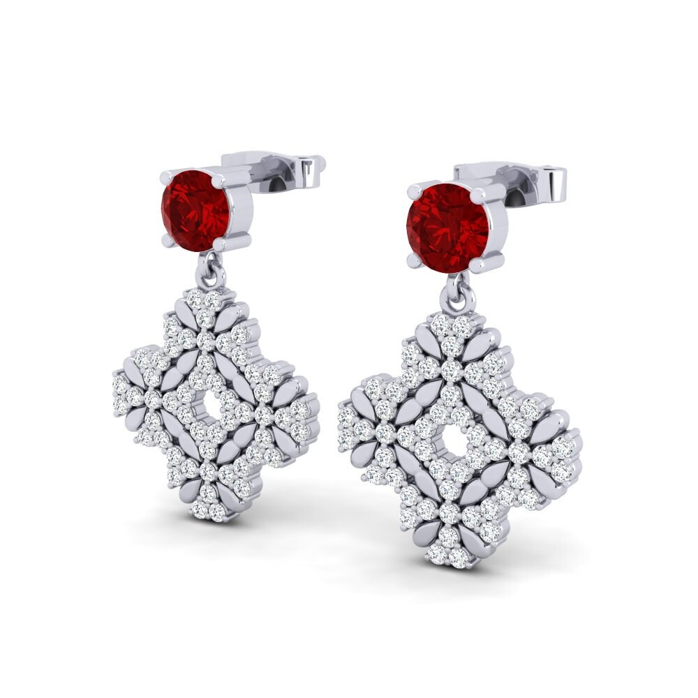 Ruby (Lab Created) Women's Earring Citere