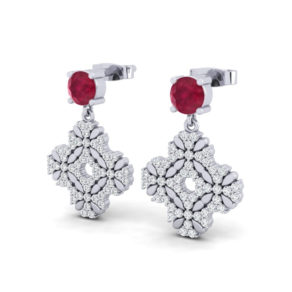 Đá Ruby / Hồng Ngọc Bông tai nữ Citere
