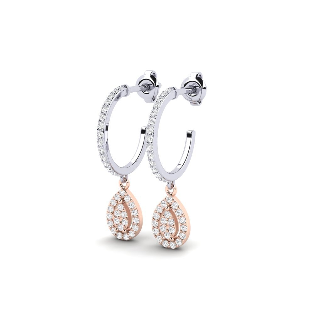 14ct White & Rose Gold Women's Earring Citrusi