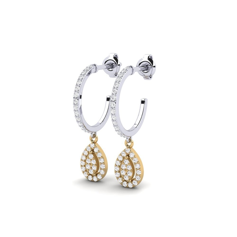 14ct White & Yellow Gold Women's Earring Citrusi
