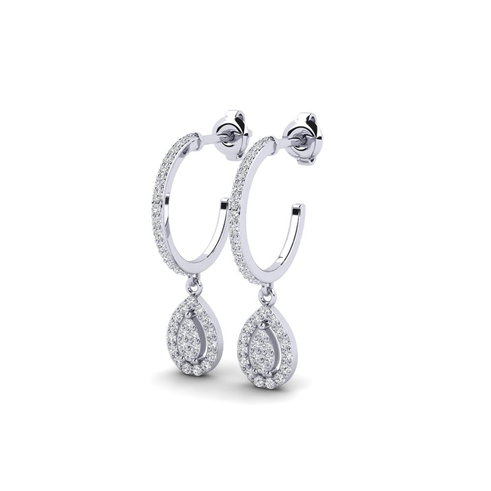 14k Oro Blanco Pendiente de mujer Citrusi