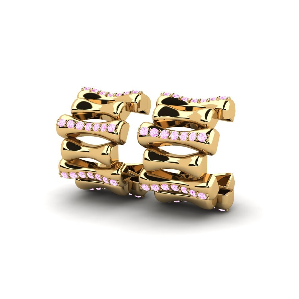 Safira Rosa Brincos Feminino Claborn