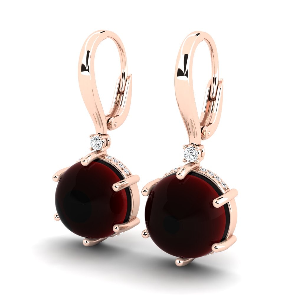 red-375 Cabochon Granada Brincos Feminino Claireta
