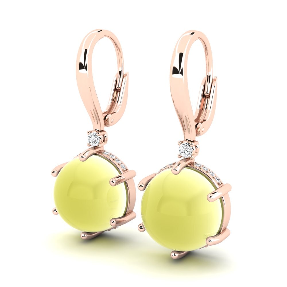 18ct Rose Gold Cabochon Lemon Topaz Women's Earring Claireta