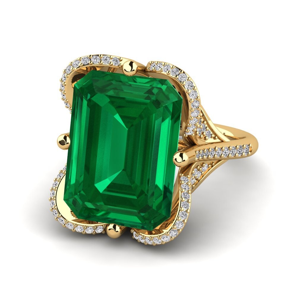 14k Oro Amarillo Anillo Clare