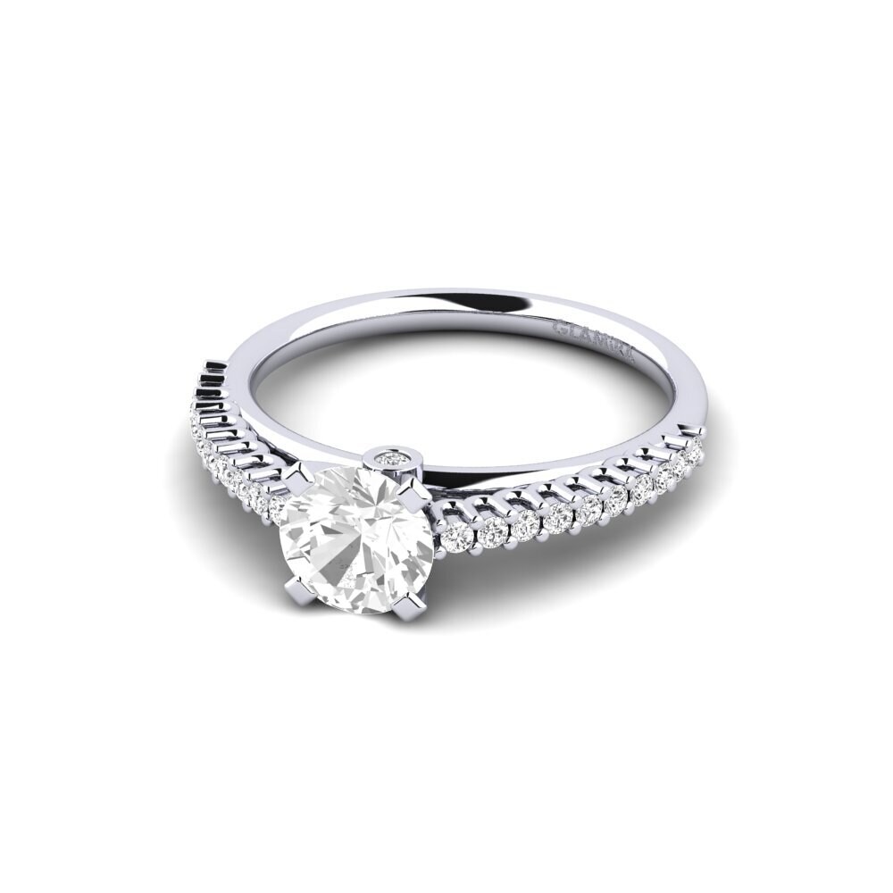 Zafiro blanco Anillo de compromiso Clarette