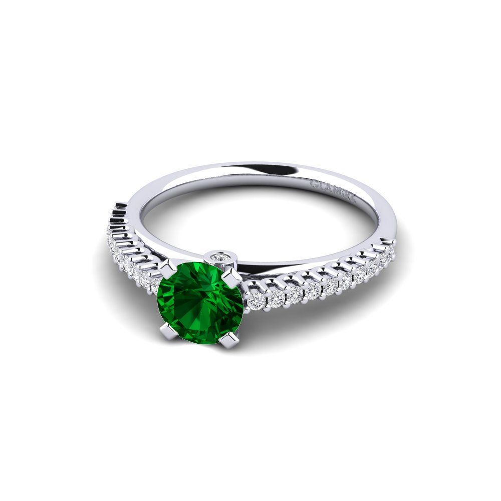 Circonita Verde Anillo de compromiso Clarette