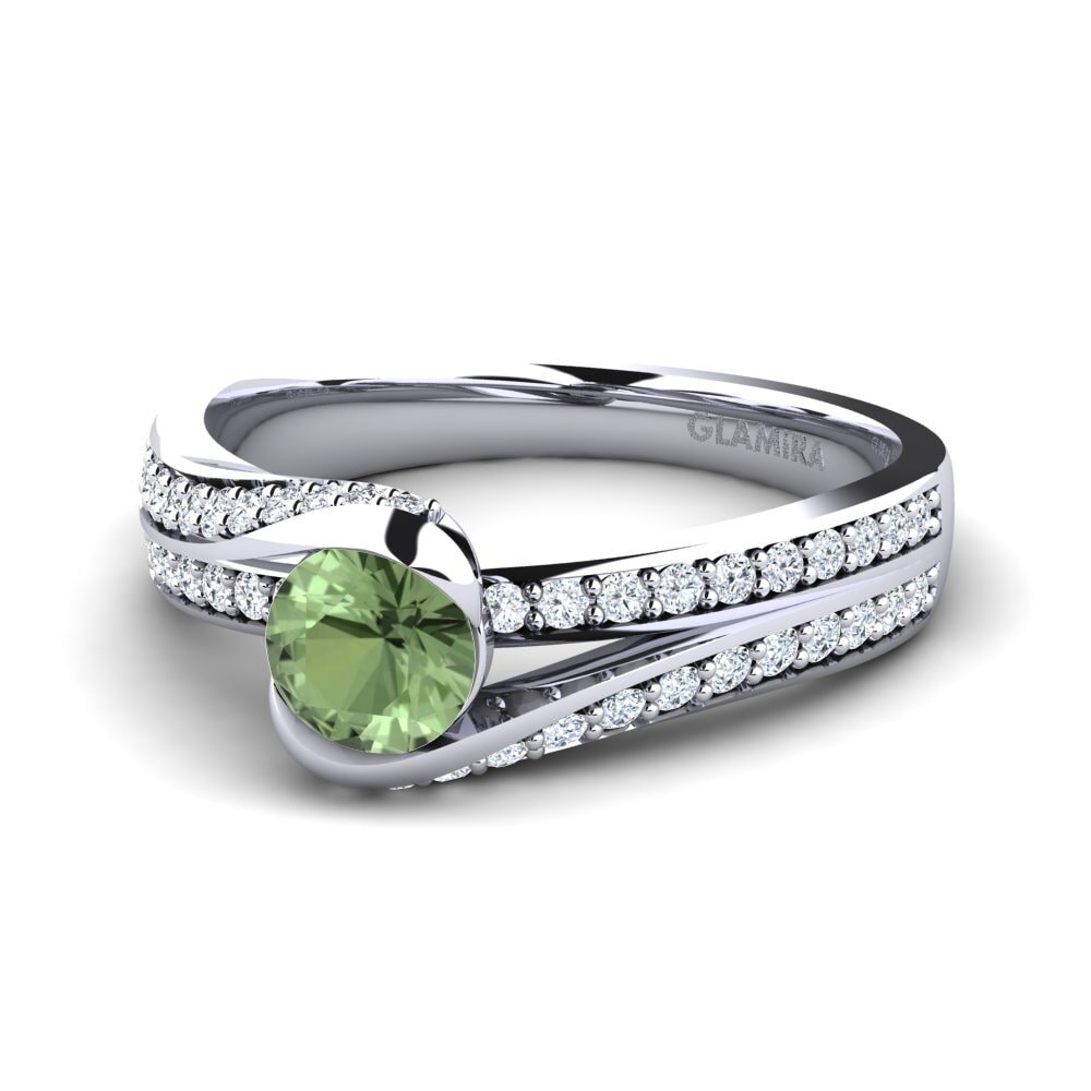 Zafiro Verde Anillo de compromiso Clariss