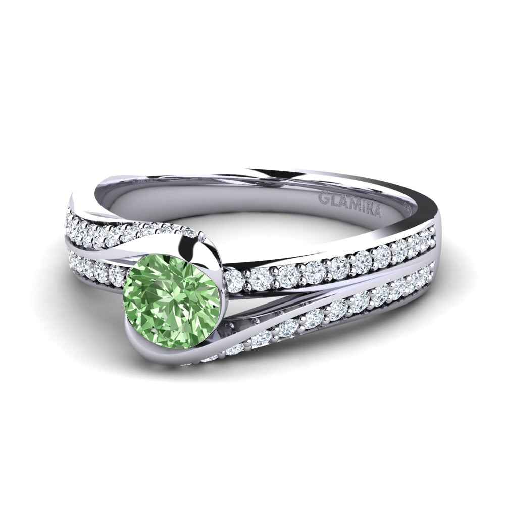 Diamante Verde Anillo de compromiso Clariss