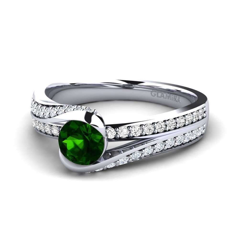 Turmalina verde Anillo de compromiso Clariss