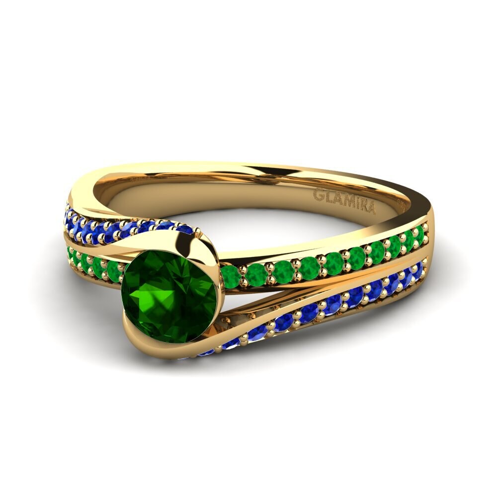 14ct Yellow Gold Green Tourmaline Engagement Ring Clariss