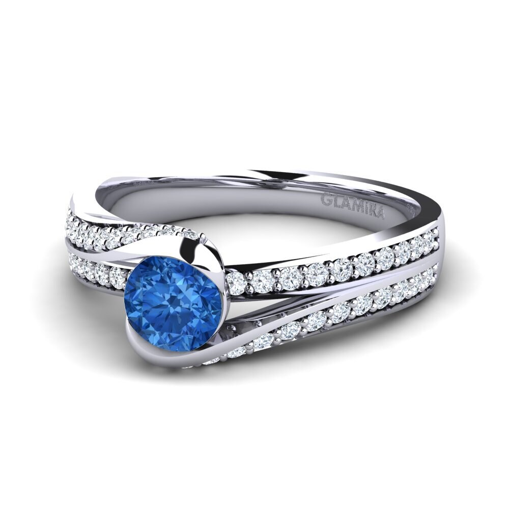 Circonita Azul Oscuro Anillo de compromiso Clariss