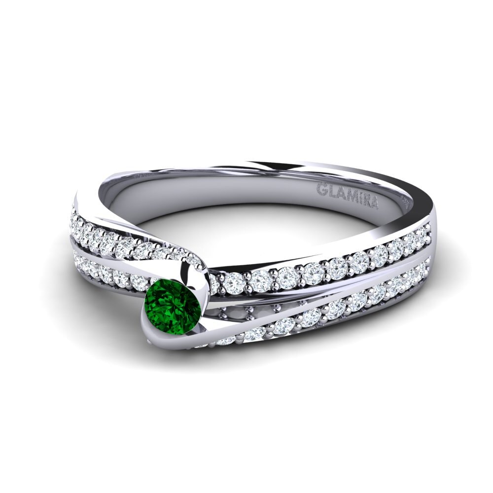 Circonita Verde Anillo de compromiso Clariss 0.1 crt