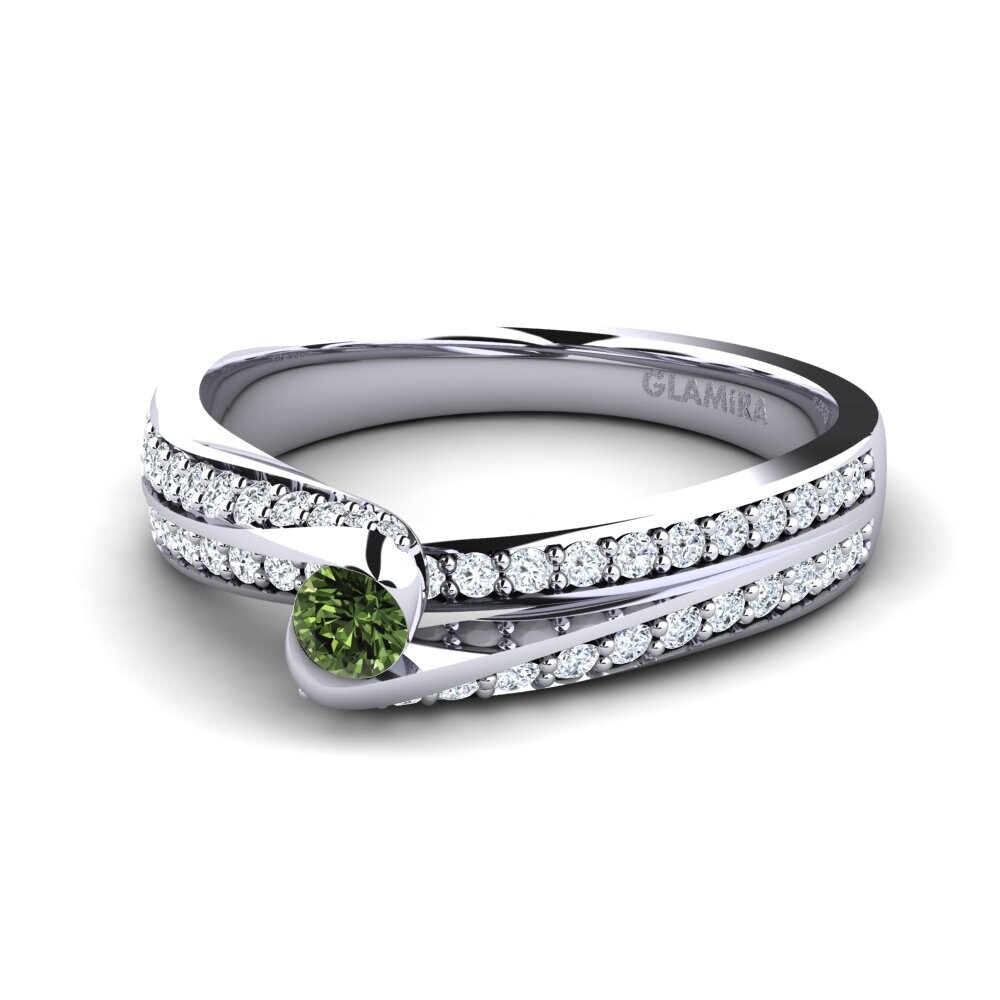 Zafiro Verde Anillo de compromiso Clariss 0.1 crt