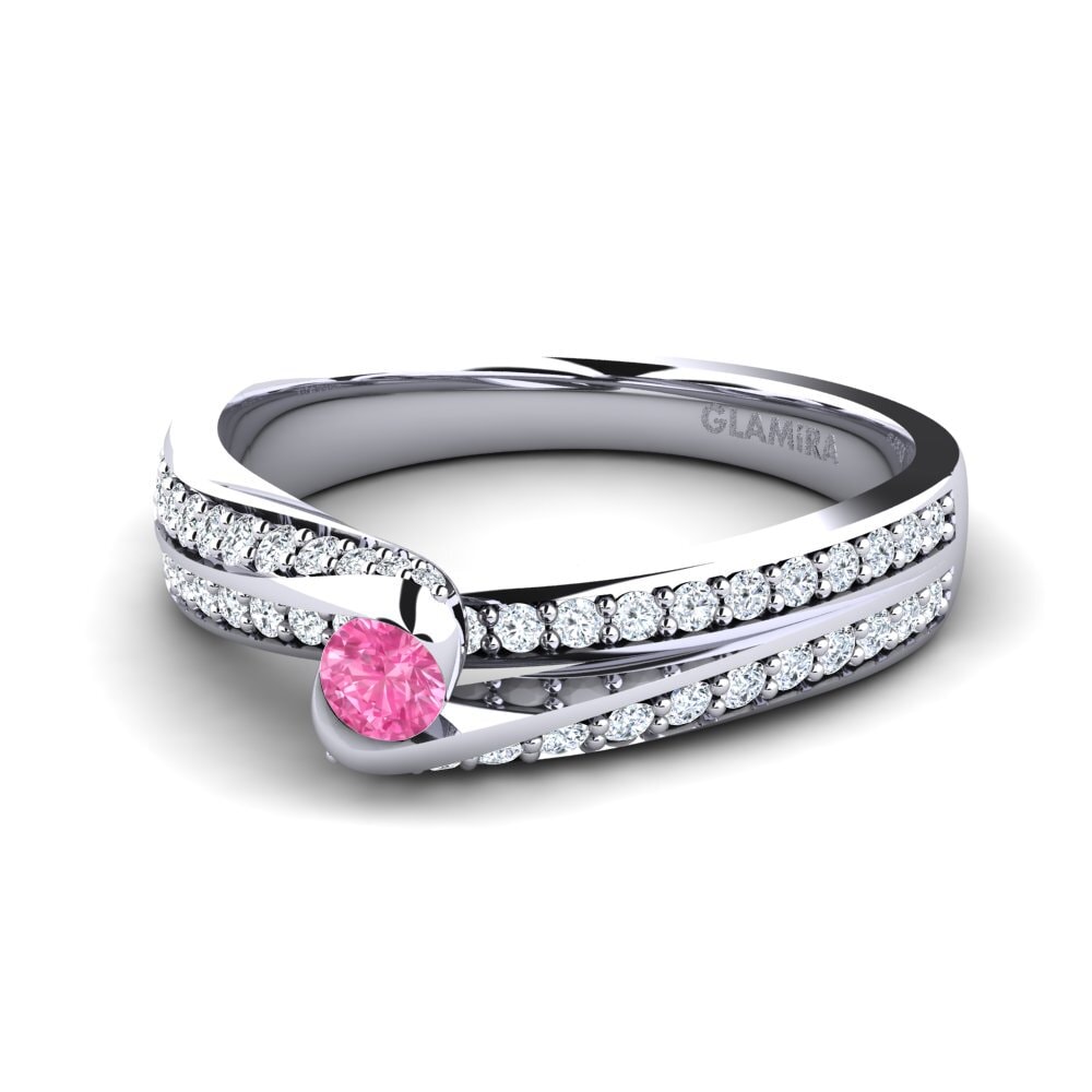 Zafiro Rosado Anillo de compromiso Clariss 0.1 crt