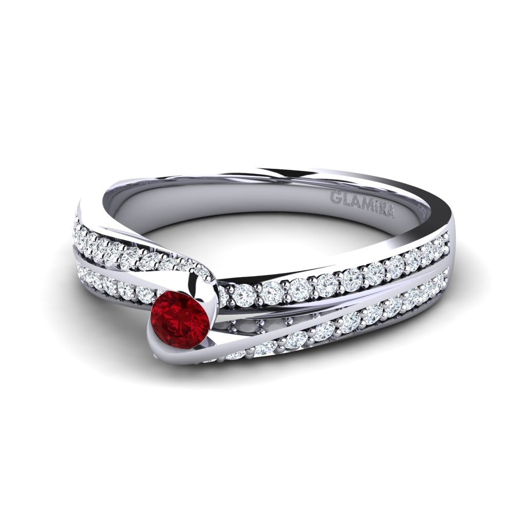 Circonita Roja Anillo de compromiso Clariss 0.1 crt