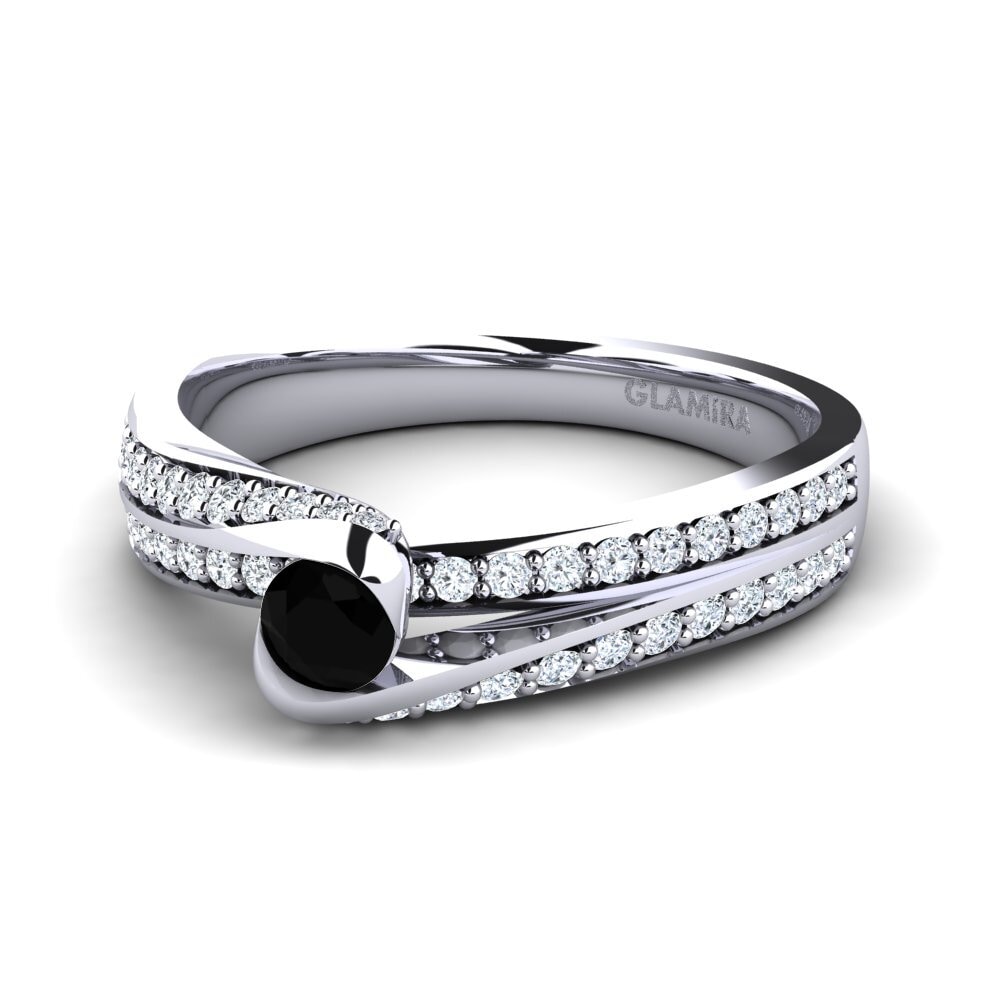 Zafiro negro Anillo de compromiso Clariss 0.16 crt