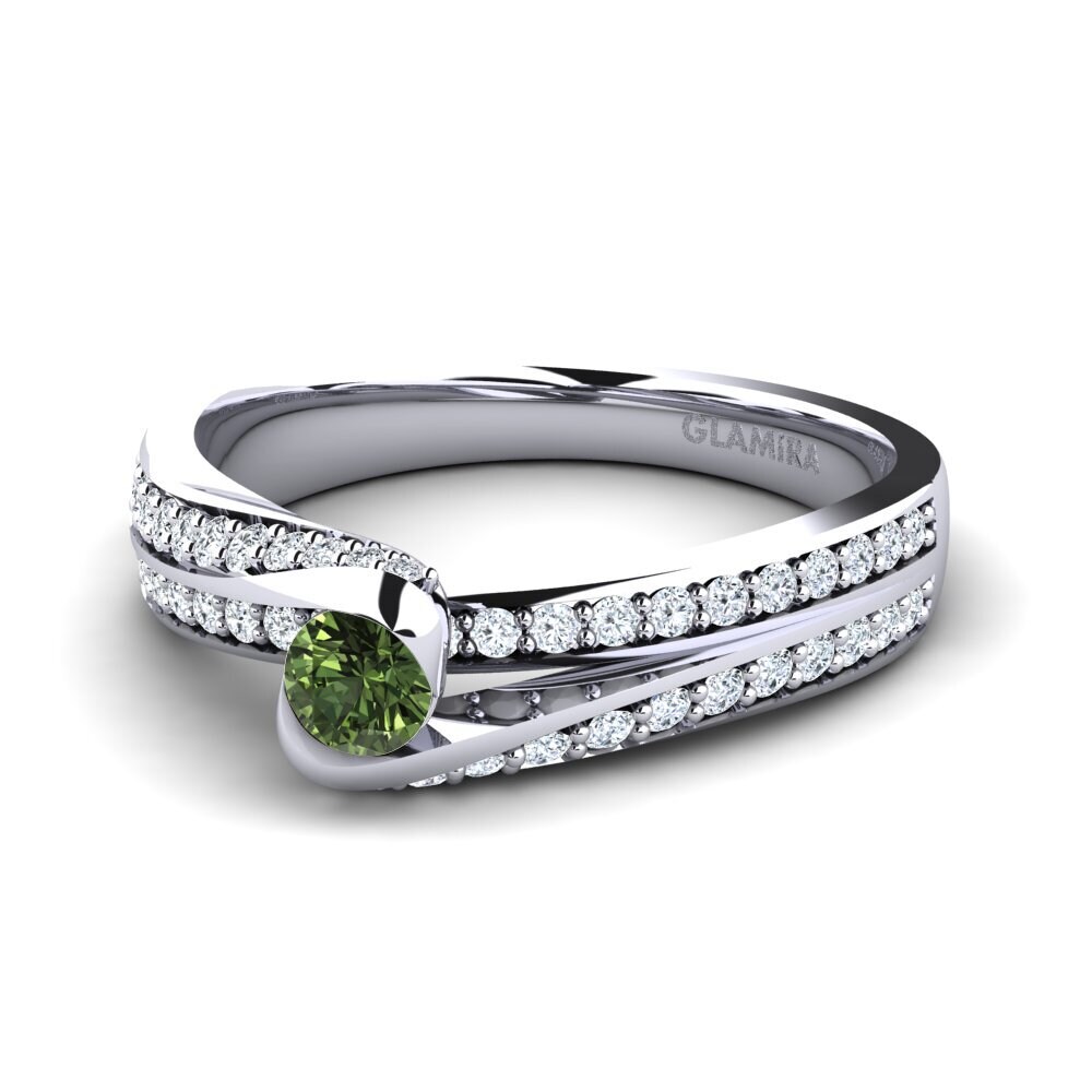 Zafiro Verde Anillo de compromiso Clariss 0.16 crt