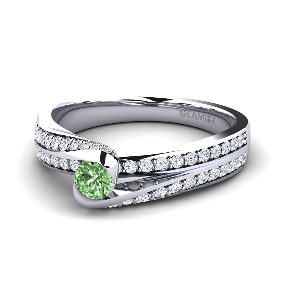 Diamante Verde Anillo de compromiso Clariss 0.16 crt