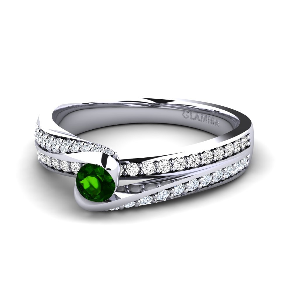 Turmalina verde Anillo de compromiso Clariss 0.16 crt