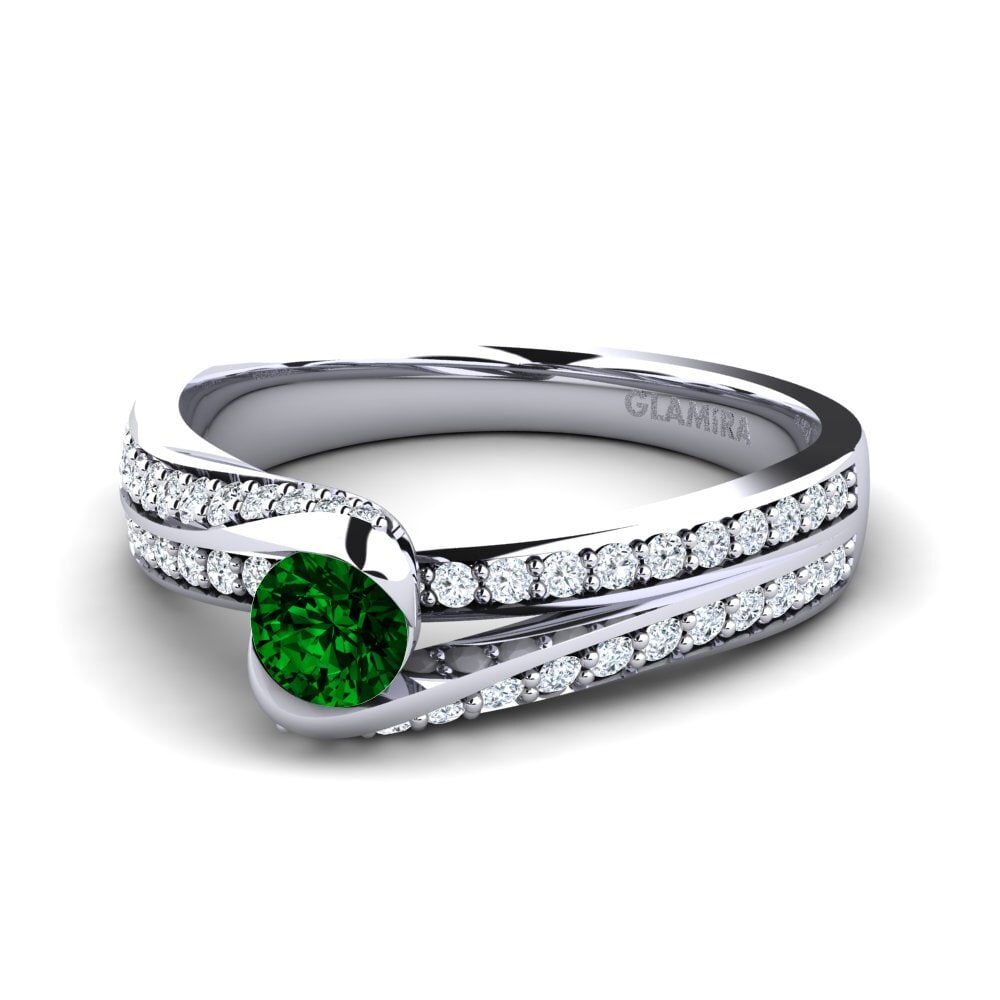 Circonita Verde Anillo de compromiso Clariss 0.25 crt