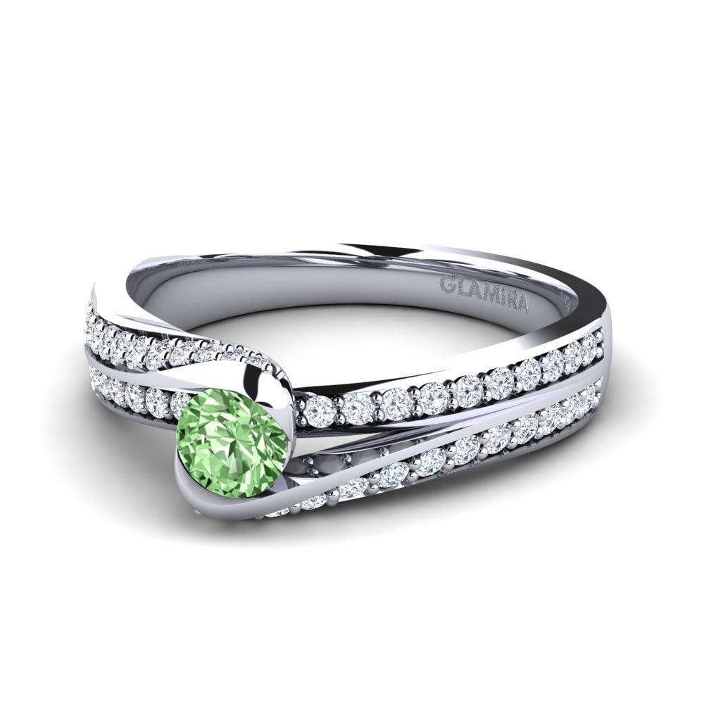 Diamante Verde Anillo de compromiso Clariss 0.25 crt