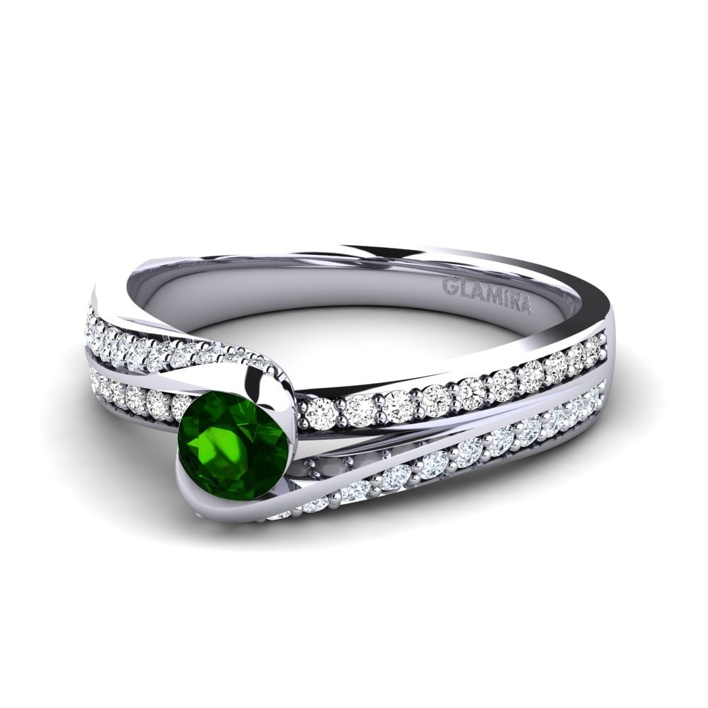 Turmalina verde Anillo de compromiso Clariss 0.25 crt