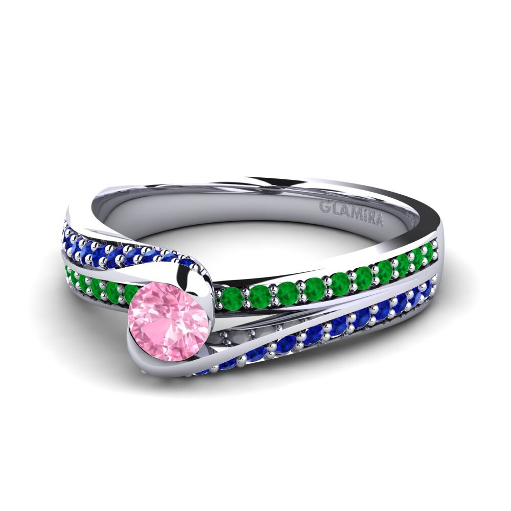 18ct White Gold Pink Sapphire Engagement Ring Clariss 0.25 crt