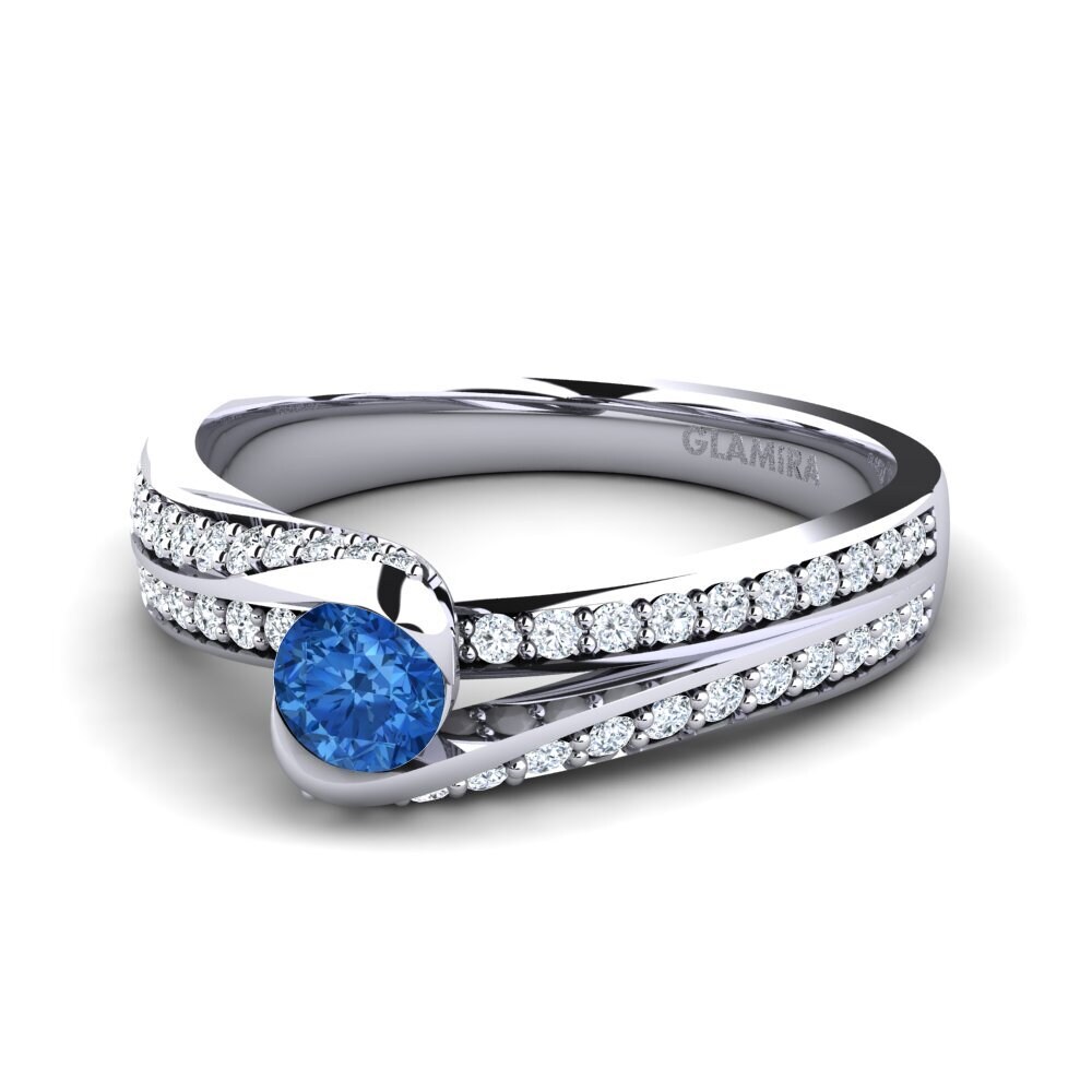 Circonita Azul Oscuro Anillo de compromiso Clariss 0.25 crt