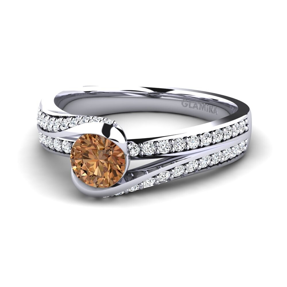 Diamante café Anillo de compromiso Clariss 1.0 crt