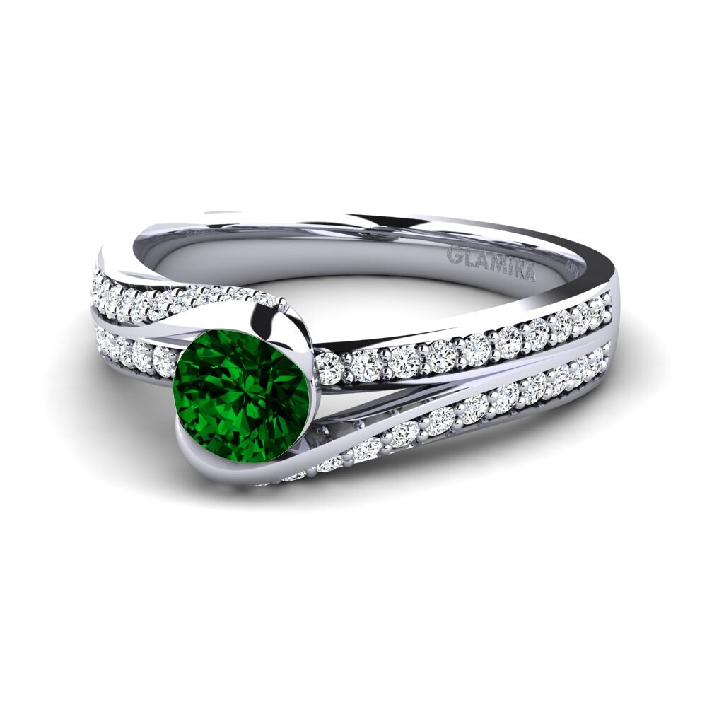 Circonita Verde Anillo de compromiso Clariss 1.0 crt